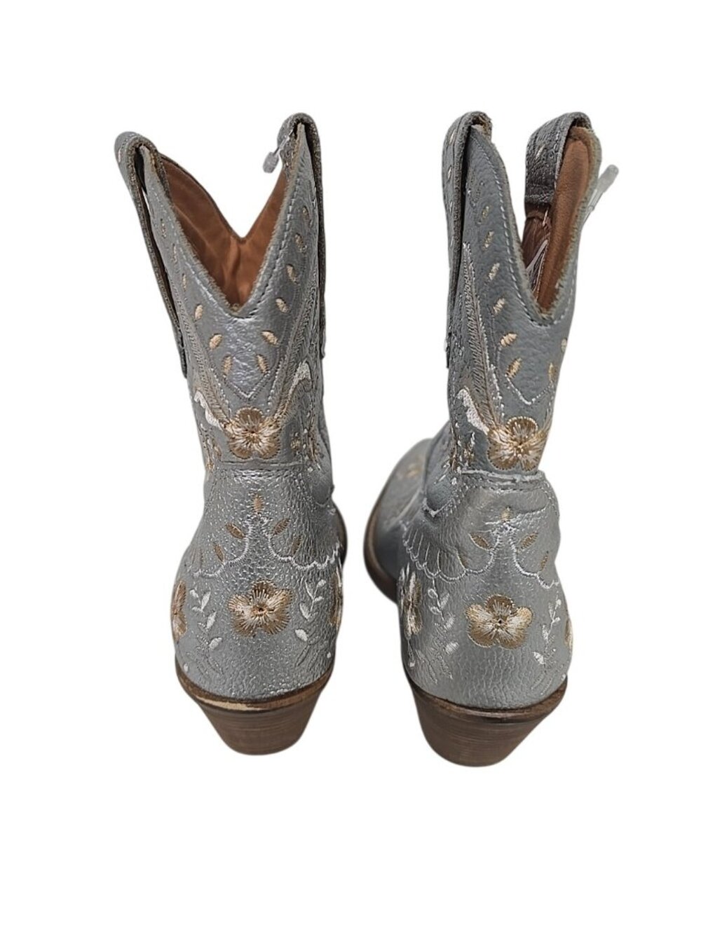 Dingo Women's Primrose Snip Toe Western Ankle Boots DI748 Silver-Floral Size 7M - Picture 3 of 7